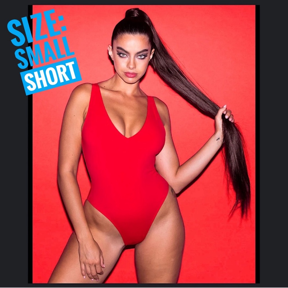 Vibrant Red Scoop Neck One-Piece Swimsuit